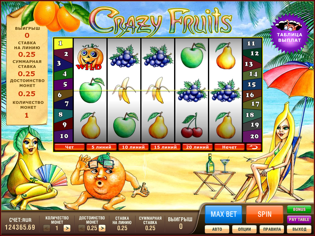 Игровые автоматы Crazy Fruits в казино